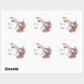 水彩神秘的なキツネ男の子シール ラウンドシール (シート)