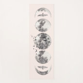 水彩神秘的な森の月の月のフェーズ名 ヨガマット (正面)