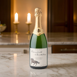 水彩神秘的な馬ANY大人の誕生日パーティー スパークリングワインラベル