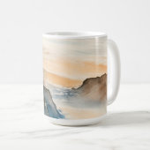 水彩禅の平和海岸 コーヒーマグカップ (正面右)