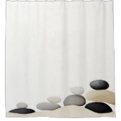 水彩禅石ガーデン日本のスタイル シャワーカーテン (正面)