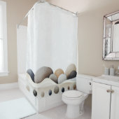 水彩禅石ガーデン日本のスタイル シャワーカーテン (インサイチュ)