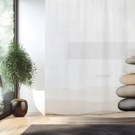 水彩禅石ガーデン日本のスタイル シャワーカーテン