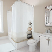 水彩禅石ガーデン日本のスタイル シャワーカーテン (インサイチュ)