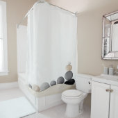 水彩禅石ガーデン日本のスタイル シャワーカーテン (インサイチュ)