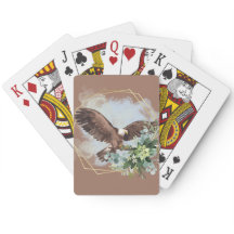 水彩禿げたイーグル枠付きブーケ