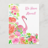 水彩私たちはFlamingoアドレスを移動した 案内ポストカード (正面)