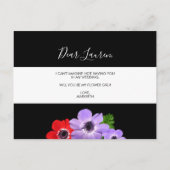 水彩私の花の女の子の花嫁はがき インビテーションポストカード (裏面)