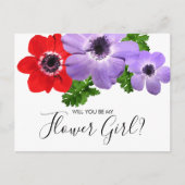 水彩私の花の女の子の花嫁はがき インビテーションポストカード (正面)