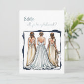 水彩私の花嫁のプロポーザルのカードになる 案内状 (スタンド正面)