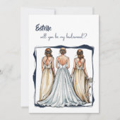 水彩私の花嫁のプロポーザルのカードになる 案内状 (正面)