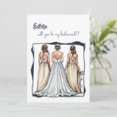 水彩私の花嫁のプロポーザルのカードになる 案内状 (スタンド正面)