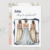 水彩私の花嫁のプロポーザルのカードになる 案内状 (正面/裏面)