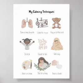 水彩私の落ち着きテクニックのチャートのポスター ポスター