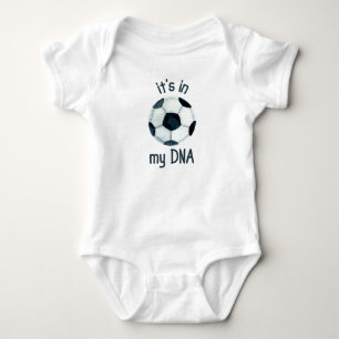 水彩私のDNAサッカーボールにある ベビーボディスーツ