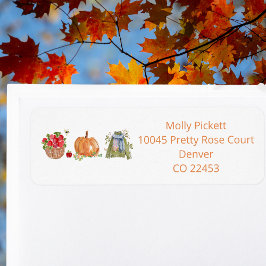 水彩秋お気に入りの差出人住所 ラベル