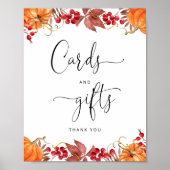 水彩秋かぼちゃのカードとギフト ポスター (正面)