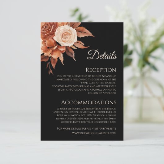 水彩秋のエレガンス結婚ズ –  エンクロージャーカード (スタンド正面)