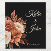 水彩秋のエレガンス結婚ズ –  ワインラベル (シングルラベル)