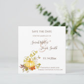 水彩秋のカボチャと葉ズ結婚ズ セーブザデート (スタンド正面)