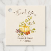 水彩秋のカボチャと葉ズ結婚ズ フェイバータグ (正面)