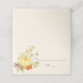 水彩秋のカボチャと葉ズ結婚ズ プレイスカード (外部開封)