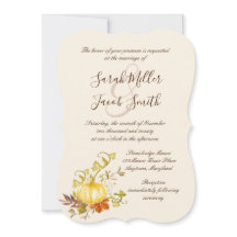 水彩秋のカボチャと葉ズ結婚ズ