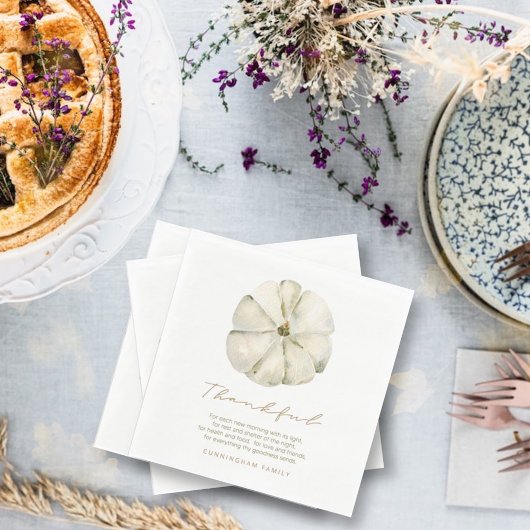 水彩秋のカボチャ感謝感謝祭 スタンダードランチョンナプキン