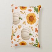 水彩秋のカボチャ&ひまわり模様 アクセントクッション (裏面(縦))