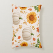 水彩秋のカボチャ&ひまわり模様 アクセントクッション (正面(垂直))