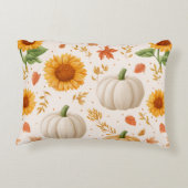 水彩秋のカボチャ&ひまわり模様 アクセントクッション (裏面)