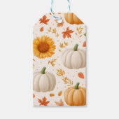 水彩秋のカボチャ&ひまわり模様 ギフトタグ (正面)