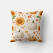 水彩秋のカボチャ&ひまわり模様 クッション (裏面)