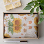 水彩秋のカボチャ&ひまわり模様 薄葉紙 (ギフト)