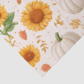 水彩秋のカボチャ&ひまわり模様 薄葉紙 (詳細)