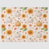 水彩秋のカボチャ&ひまわり模様 薄葉紙 (正面)