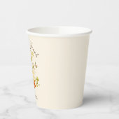 水彩秋のカボチャ&葉結婚ズ 紙コップ (左)