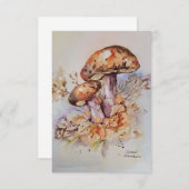 水彩秋のカラマッシュルーム エンクロージャーカード (正面/裏面)