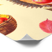 水彩秋のシームレスパターン。かわいい水柱 ポスター (角)