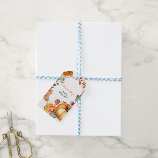 水彩秋のテーマラベル 自家製アイテム用 ギフトタグ (より糸付き)