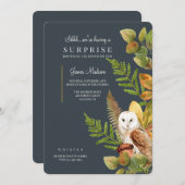 水彩秋のフクロウの招待状 招待状 (正面/裏面)