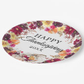 水彩秋のフローラカボチャ感謝祭 ペーパープレート (アングル)