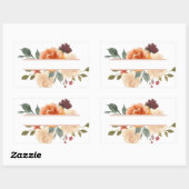 水彩秋のフローラ花束 長方形シール (シート)