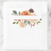 水彩秋のフローラ花束 長方形シール (バッグ)