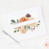 水彩秋のフローラ花束 長方形シール (封筒)