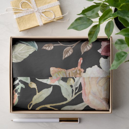 水彩秋のフローラ蝶の秋デカップージ 薄葉紙 (ギフト)