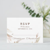 水彩秋のブランチシンプルレスポンスRSVPカード 出欠カード (スタンド正面)