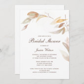 水彩秋のブランチブライダルシャワー招待 招待状 (正面/裏面)