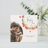 水彩秋のリース サンキューカード (スタンド正面)