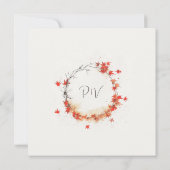 水彩秋のリース サンキューカード (裏面)